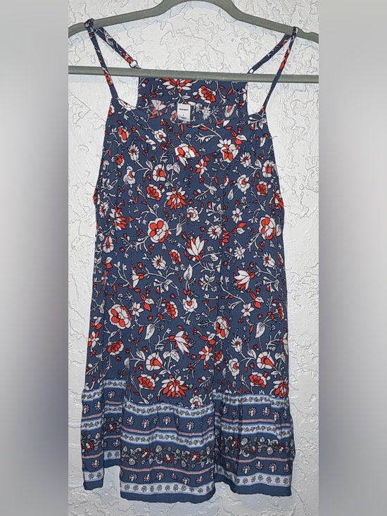 Old Navy Tops - Old Navy Blue Floral with Red and White Blossoms Tank